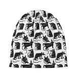 Black And White Rat Pattern Print Beanie