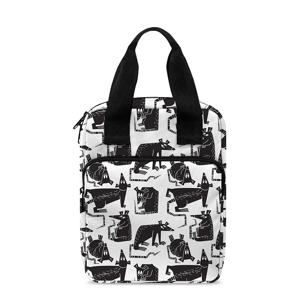 Black And White Rat Pattern Print Bible Tote Bag