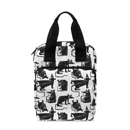 Black And White Rat Pattern Print Bible Tote Bag