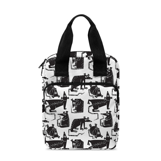 Black And White Rat Pattern Print Bible Tote Bag