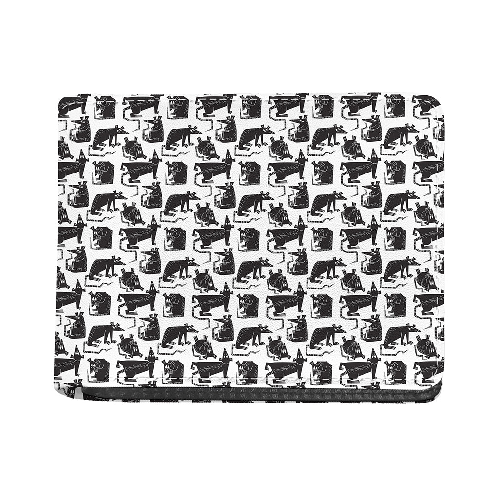 Black And White Rat Pattern Print Bifold Wallet