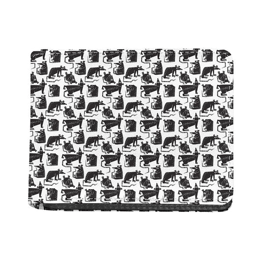 Black And White Rat Pattern Print Bifold Wallet