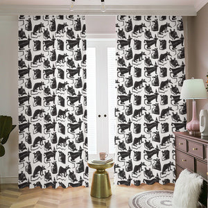 Black And White Rat Pattern Print Blackout Pencil Pleat Curtains