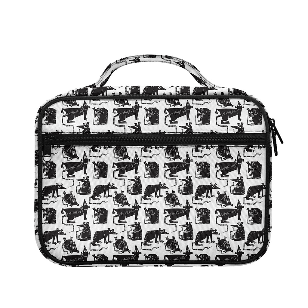 Black And White Rat Pattern Print Briefcase Bible Bag