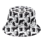 Black And White Rat Pattern Print Bucket Hat