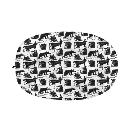 Black And White Rat Pattern Print Car Side Mirror Covers