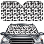 Black And White Rat Pattern Print Car Windshield Sun Shade