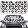 Black And White Rat Pattern Print Car Windshield Sun Shade