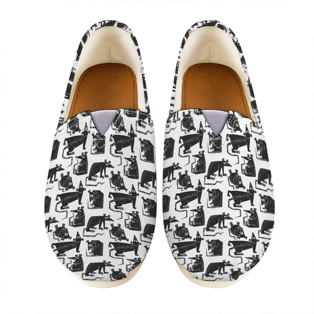 Black And White Rat Pattern Print Casual Shoes
