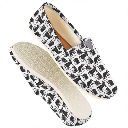 Black And White Rat Pattern Print Casual Shoes