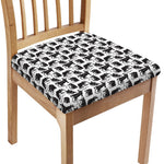 Black And White Rat Pattern Print Chair Cushion Cover