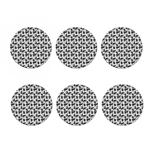 Black And White Rat Pattern Print Coaster Set