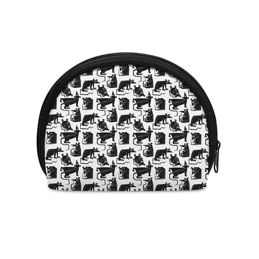 Black And White Rat Pattern Print Coin Purse