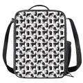 Black And White Rat Pattern Print Crossbody Lunch Bag
