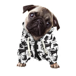 Black And White Rat Pattern Print Dog Zip Up Hoodie