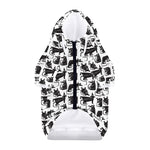 Black And White Rat Pattern Print Dog Zip Up Hoodie