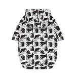 Black And White Rat Pattern Print Dog Zip Up Hoodie