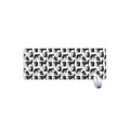 Black And White Rat Pattern Print Extended Mouse Pad