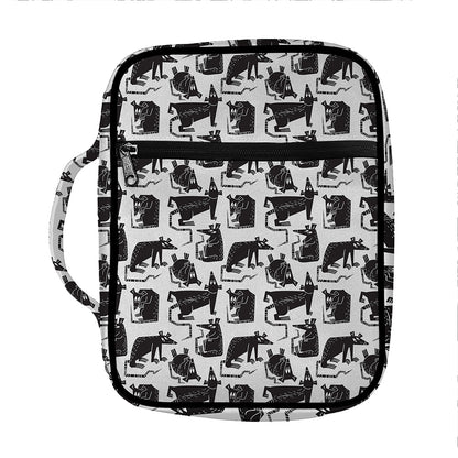 Black And White Rat Pattern Print Front Pocket Bible Bag