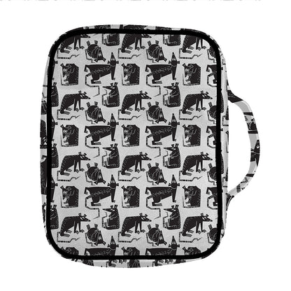 Black And White Rat Pattern Print Front Pocket Bible Bag