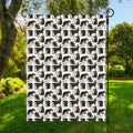 Black And White Rat Pattern Print Garden Flag