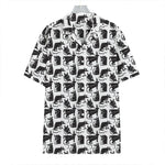 Black And White Rat Pattern Print Hawaiian Shirt