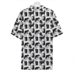 Black And White Rat Pattern Print Hawaiian Shirt