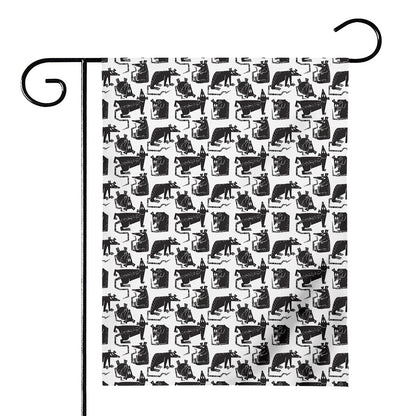 Black And White Rat Pattern Print House Flag