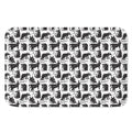 Black And White Rat Pattern Print Indoor Door Mat