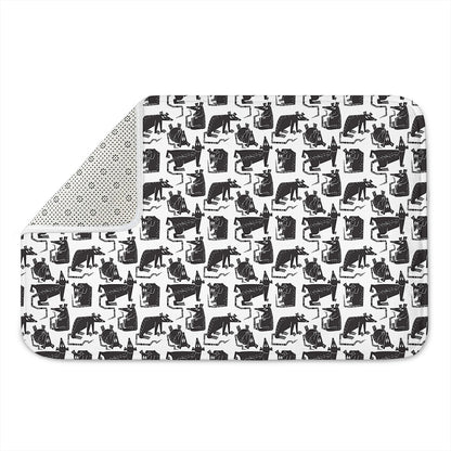 Black And White Rat Pattern Print Indoor Door Mat