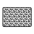 Black And White Rat Pattern Print Kitchen Mat