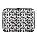 Black And White Rat Pattern Print Laptop Sleeve