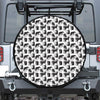 Black And White Rat Pattern Print Leather Spare Tire Cover