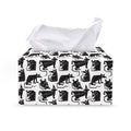 Black And White Rat Pattern Print Leather Tissue Box Cover