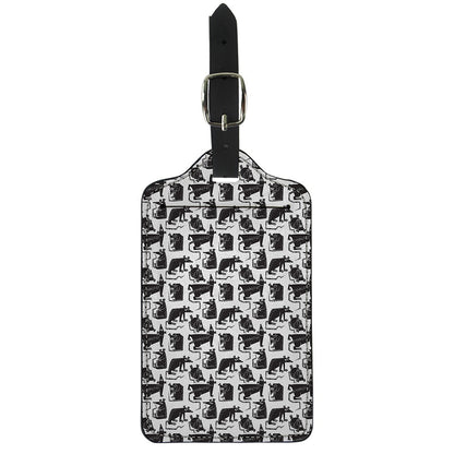 Black And White Rat Pattern Print Luggage Tag