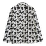 Black And White Rat Pattern Print Men's Blazer