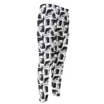 Black And White Rat Pattern Print Men's Compression Pants