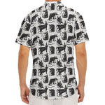 Black And White Rat Pattern Print Men's Deep V-Neck Shirt