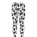 Black And White Rat Pattern Print Men's Leggings
