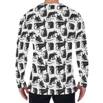 Black And White Rat Pattern Print Men's Long Sleeve T-Shirt