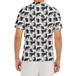 Black And White Rat Pattern Print Men's Short Sleeve Rash Guard
