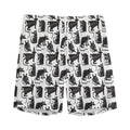 Black And White Rat Pattern Print Men's Athletic Shorts