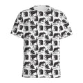 Black And White Rat Pattern Print Men's Athletic T-Shirt
