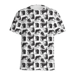 Black And White Rat Pattern Print Men's Sports T-Shirt