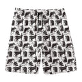 Black And White Rat Pattern Print Men's Swim Trunks