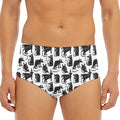 Black And White Rat Pattern Print Men's Triangle Swim Briefs