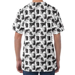 Black And White Rat Pattern Print Men's Velvet T-Shirt