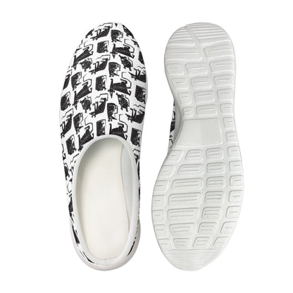 Black And White Rat Pattern Print Mesh Casual Shoes