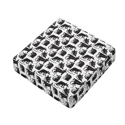 Black And White Rat Pattern Print Outdoor Seat Cushion Cover