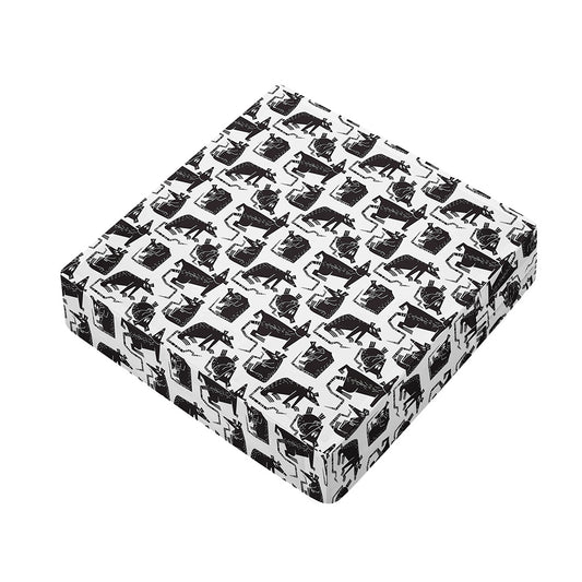 Black And White Rat Pattern Print Outdoor Seat Cushion Cover